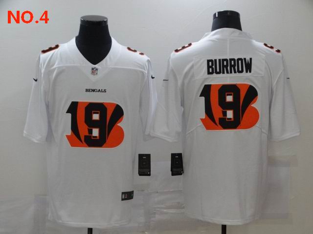 Men's Cincinnati Bengals 9 Joe Burrow Black Jersey NO.4;